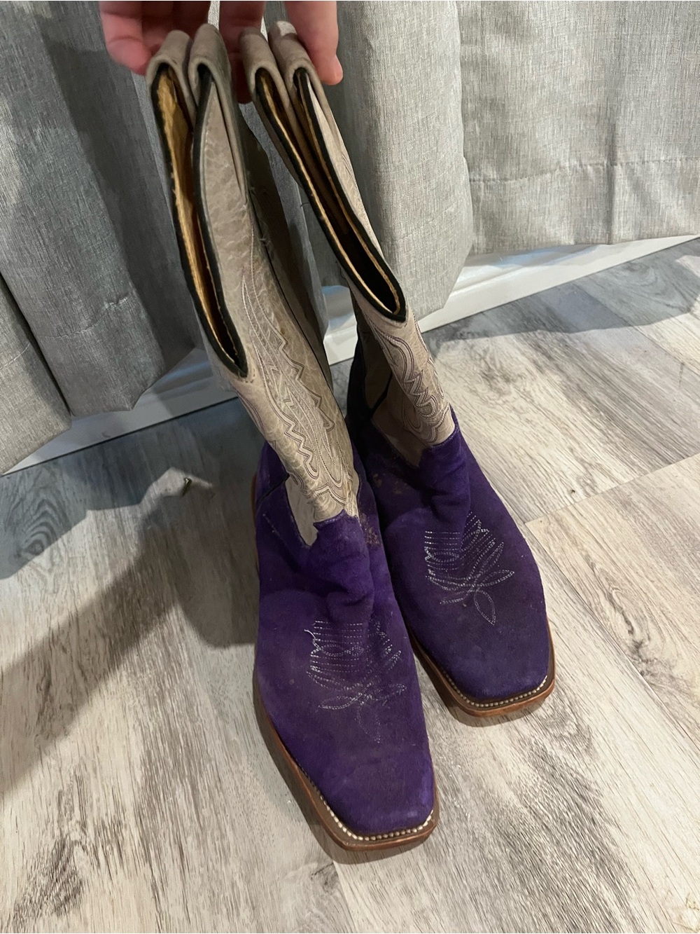 Purple Suede Olathe Cowgirl Boots